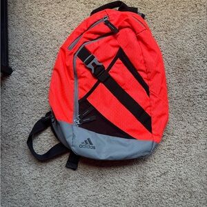 Adidas gray and neon orange Backpack